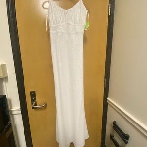 Long white sequins gown